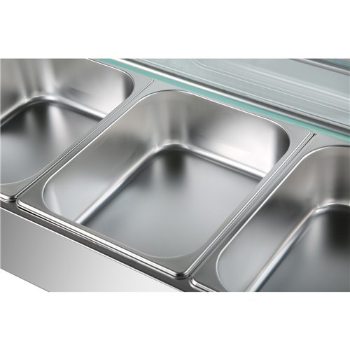 Commercial Bain Marie with Glass top sneeze guard 4xGN1/2 | Stalwart DA-HBM24