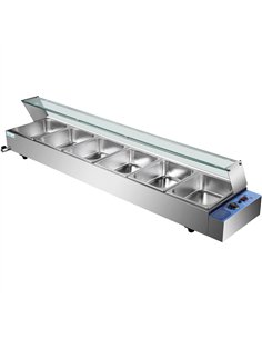 Commercial Bain Marie with Glass top sneeze guard 6xGN1/2 | Stalwart DA-HBM26 2