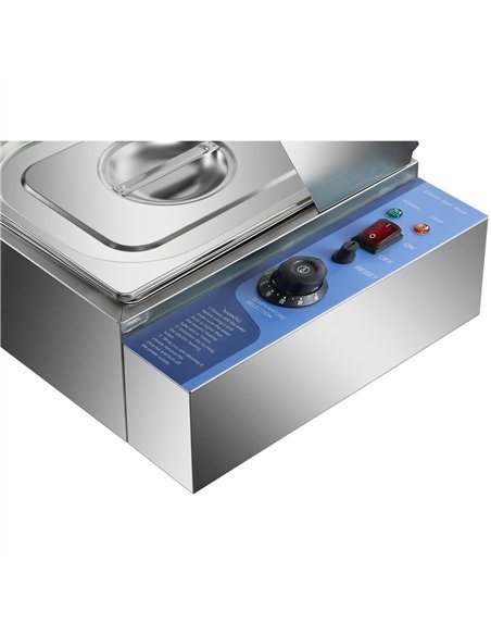 Commercial Bain Marie with Glass top sneeze guard 6xGN1/2 | Stalwart DA-HBM26