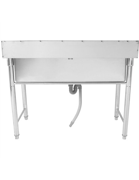 Commercial Stainless Steel Pot Wash Sink with Single Bowl and Splashback 1200x700x850mm | Stalwart DA-QNH616