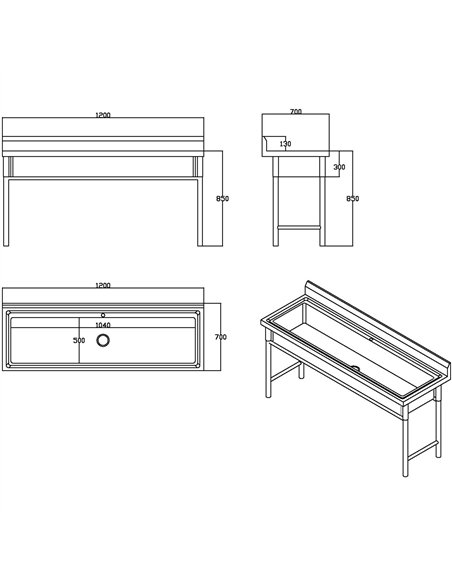 Commercial Stainless Steel Pot Wash Sink with Single Bowl and Splashback 1200x700x850mm | Stalwart DA-QNH616