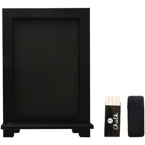 Tabletop Magnetic Chalk Board with Magnetic Surface and Stand Black Frame 9.5&quot×14&quot (241×356mm)  | Stalwart DA-GWA304