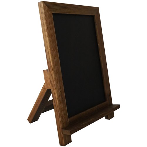 Tabletop Magnetic Chalk Board with Magnetic Surface and Stand Brown Frame 9.5&quot×14&quot (241×356mm)  | Stalwart DA-GWA306