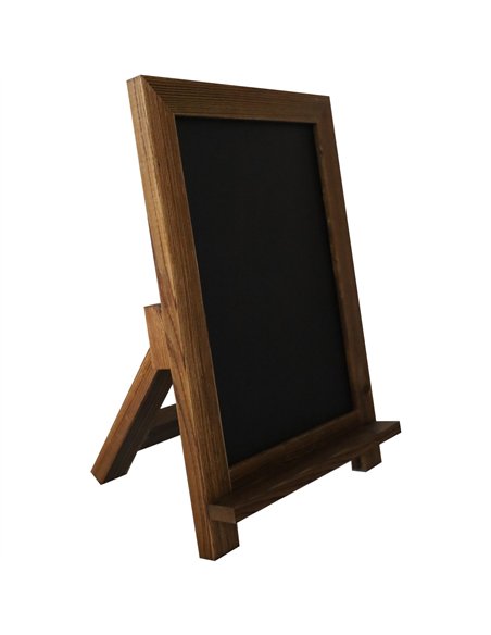 Tabletop Magnetic Chalk Board with Magnetic Surface and Stand Brown Frame 9.5&quot×14&quot (241×356mm)  | Stalwart DA-GWA306