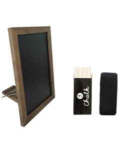 Tabletop Magnetic Chalk Board with Magnetic Surface and Adjustable Stand Brown Frame 11&quot×15&quot (279×381mm) | Stalwart DA-G 2
