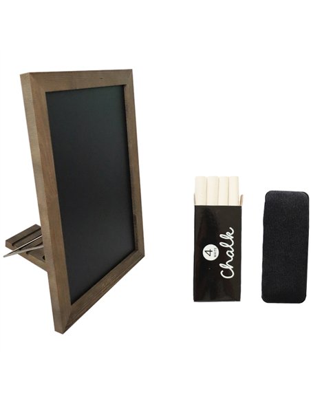 Tabletop Magnetic Chalk Board with Magnetic Surface and Adjustable Stand Brown Frame 11&quot×15&quot (279×381mm) | Stalwart DA-G