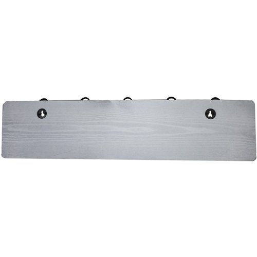 Rustic Wall Mounted 24&quot (610mm) Coat Rack with 5 Rustic Hooks Solid Pine Wood Whitewash | Stalwart DA-GWA314