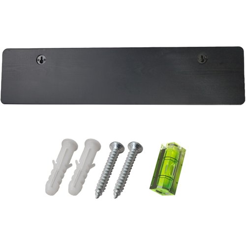 Rustic Wall Mounted 24&quot (610mm) Coat Rack with 5 Rustic Hooks Solid Pine Wood Black | Stalwart DA-GWA316