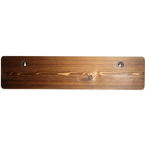 Rustic Wall Mounted 24&quot (610mm) Coat Rack with 5 Rustic Hooks Solid Pine Wood Brown | Stalwart DA-GWA318