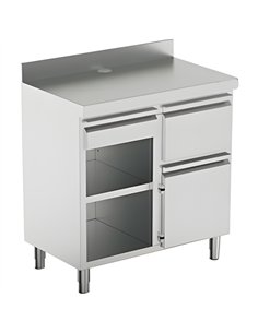 Commercial Stainless Steel Tall Coffee Station Table with Drawer 1000×600×1150mm | Stalwart DA-KFT1061