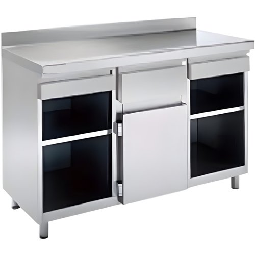 Commercial Stainless Steel Tall Coffee Station Table with Drawer 1500×600×1150mm | Stalwart DA-KFT1561