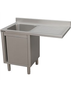 Stainless Steel Single Bowl Sink Unit with Right Drainer &amp Cabinet 1200×700×950mm | Stalwart DA-YLC127SBL1