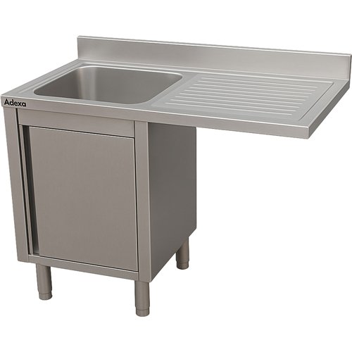 Stainless Steel Single Bowl Sink Unit with Right Drainer &amp Cabinet 1200×700×950mm | Stalwart DA-YLC127SBL1