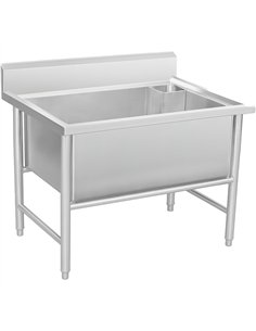 Commercial 1 Bowl Stainless Steel Sink with Splashback 1200x700x950 | Stalwart DA-YLS127BM1