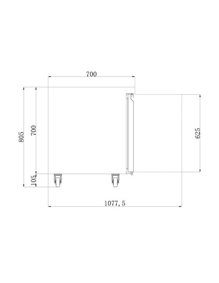 608 Ltr 4 Door Stainless Steel Refrigerated Prep Counter | Stalwart DA-NORCOLD874
