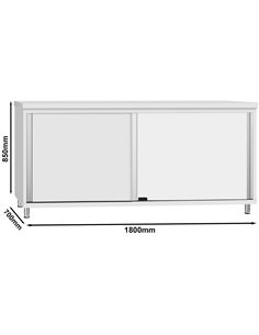 Commercial Stainless Steel Sliding Door Work Table Cabinet 1800x700x850mm | Stalwart DA-QNH332 2