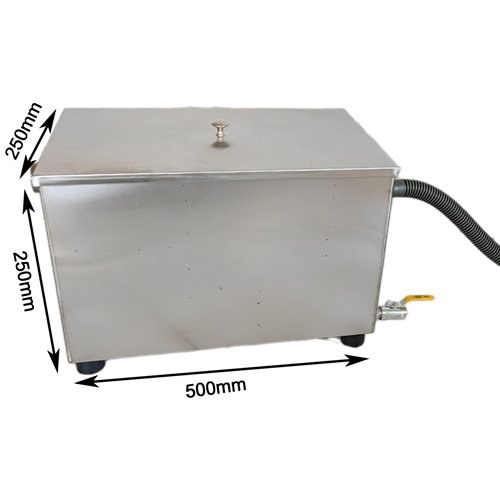 Commercial Stainless Steel Grease Trap with Lid and Outlet Valve 500x250x250mm | Stalwart DA-QNH512