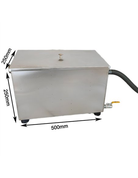 Commercial Stainless Steel Grease Trap with Lid and Outlet Valve 500x250x250mm | Stalwart DA-QNH512