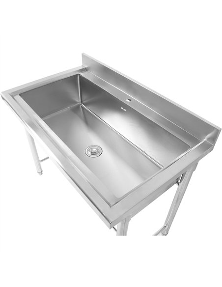 Commercial Stainless Steel Pot Wash Sink with Single Bowl and Splashback 1000x600x850mm | Stalwart DA-QNH606