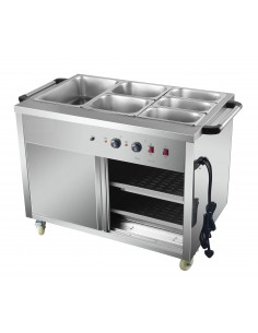 Heated Bain Marie Hot Cupboard Buffet Station Mobile 121 cm Bain Marie Hotcupboard