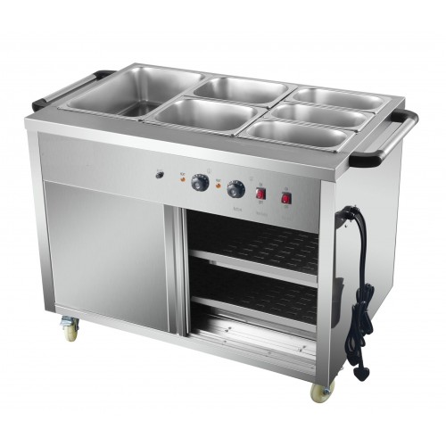Heated Bain Marie Hot Cupboard Buffet Station Mobile 121 cm Bain Marie Hotcupboard