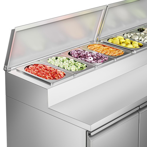 3-Door Prep Counter Pizza & Salad...