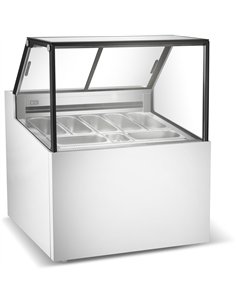 Professional Gelato &amp Ice Cream Serving Display Counter 7 tubs Straight front | Stalwart DA-DW7 2