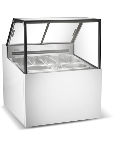 Professional Gelato &amp Ice Cream Serving Display Counter 7 tubs Straight front | Stalwart DA-DW7