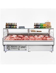 Serve over Deli counter White front Straight glass front Width 1955mm | Stalwart DA-BLUEL132