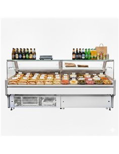 Serve over Deli counter White front Straight glass front Width 1955mm | Stalwart DA-BLUEL132 2