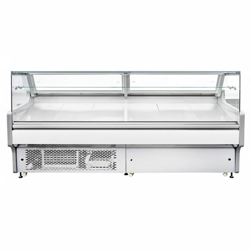 Serve over Deli counter White front Straight glass front Width 2580mm | Stalwart DA-BLUEL134