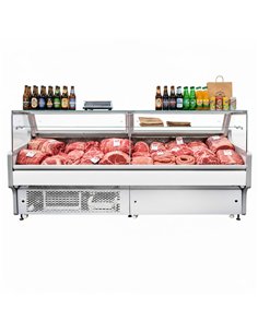 Serve over Deli counter White front Straight glass front Width 2580mm | Stalwart DA-BLUEL134 2