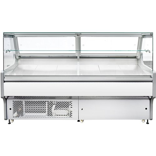 Serve over Deli counter White front Straight glass front Width 2580mm | Stalwart DA-BLUEL134