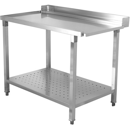 Unloading table Left side 1100x650x850mm With bottom shelf With splashback Stainless steel | Stalwart DA-SWB11065L