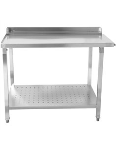 Unloading table Left side 1100x650x850mm With bottom shelf With splashback Stainless steel | Stalwart DA-SWB11065L 2