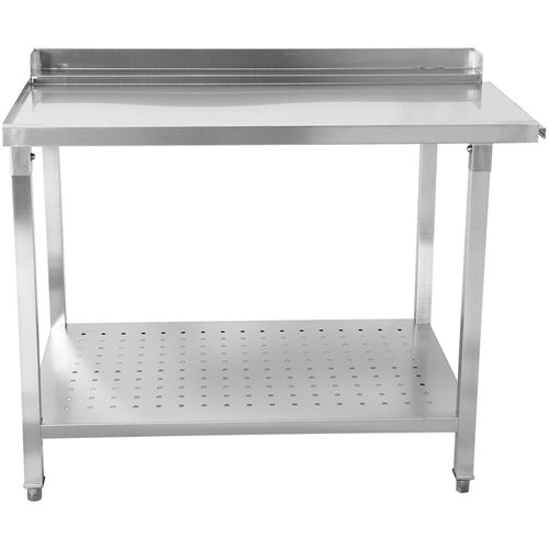 Unloading table Left side 1100x650x850mm With bottom shelf With splashback Stainless steel | Stalwart DA-SWB11065L