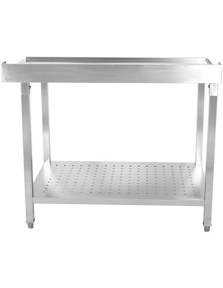 Unloading table Left side 1100x650x850mm With bottom shelf With splashback Stainless steel | Stalwart DA-SWB11065L