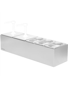 Commercial Twin 3 litre Pump Dispenser and 3x1.1 litre pans | Stalwart DA-NHGN16B 2