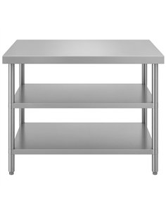 Commercial 3-Tier Stainless Steel Work Table with Undershelves 1000x600x850mm | Stalwart DA-QNH1114