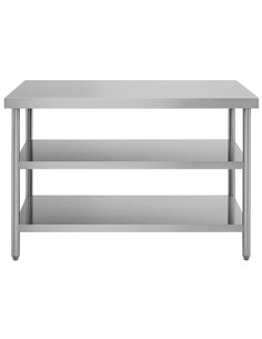 Commercial 3-Tier Stainless Steel Work Table with Undershelves 1300x600x850mm | Stalwart DA-QNH1118