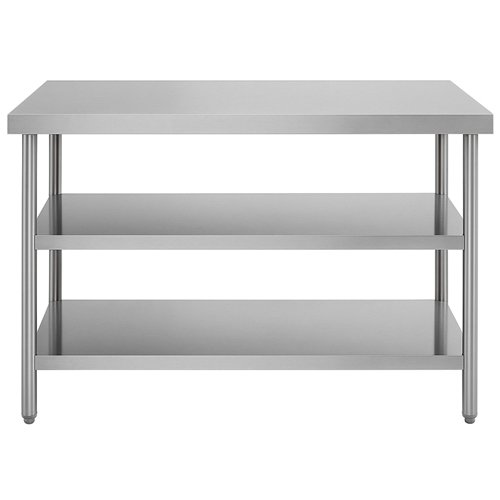 Commercial 3-Tier Stainless Steel Work Table with Undershelves 1400x600x850mm | Stalwart DA-QNH1120