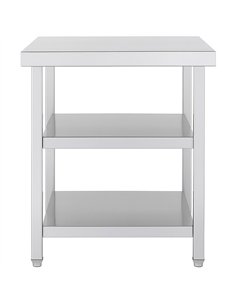 Commercial 3-Tier Stainless Steel Work Table with Undershelves 600x600x850mm | Stalwart DA-QNH1130