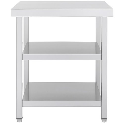 Commercial 3-Tier Stainless Steel Work Table with Undershelves 600x600x850mm | Stalwart DA-QNH1130
