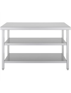 Commercial 3-Tier Stainless Steel Work Table with Undershelves 1200x600x850mm | Stalwart DA-QNH1134