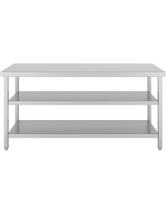 Commercial 3-Tier Stainless Steel Work Table with Undershelves 1500x600x850mm | Stalwart DA-QNH1136