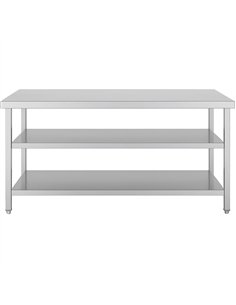 Commercial 3-Tier Stainless Steel Work Table with Undershelves 1800x600x850mm | Stalwart DA-QNH1138