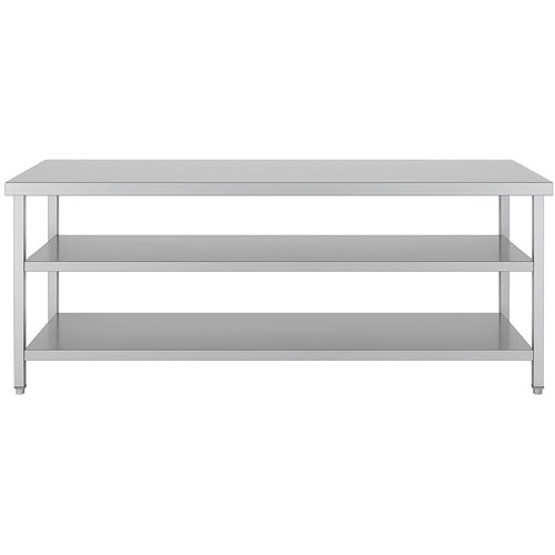 Commercial 3-Tier Stainless Steel Work Table with Undershelves 2100x600x850mm | Stalwart DA-QNH1140