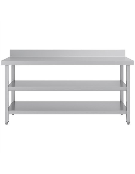 Commercial 3-Tier Stainless Steel Work Table with Undershelves and ...