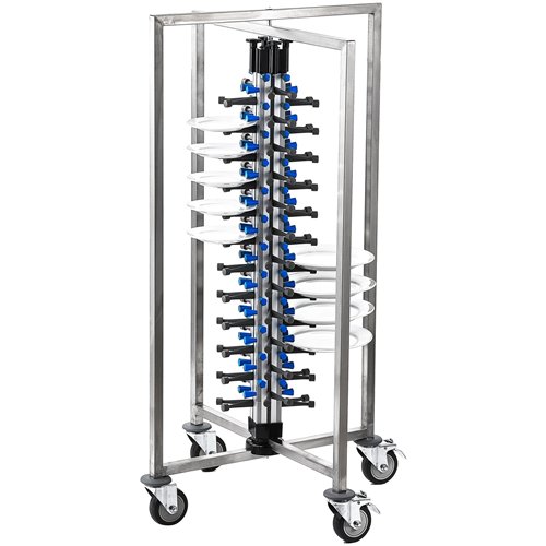 Commercial 48-Plate Mobile Plate Rack 730x730x1260mm | Stalwart DA-JWDC48