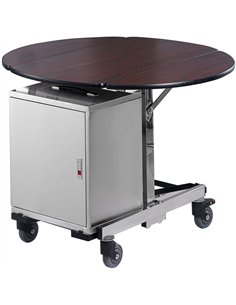 Foldable Hotel Serving Table Redwood Finish 1080×910×760mm | Stalwart DA-ST01 2